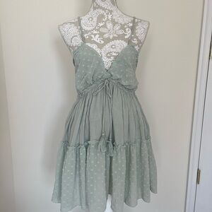 Sage Green Tiered Midi Dress – Endless Blu